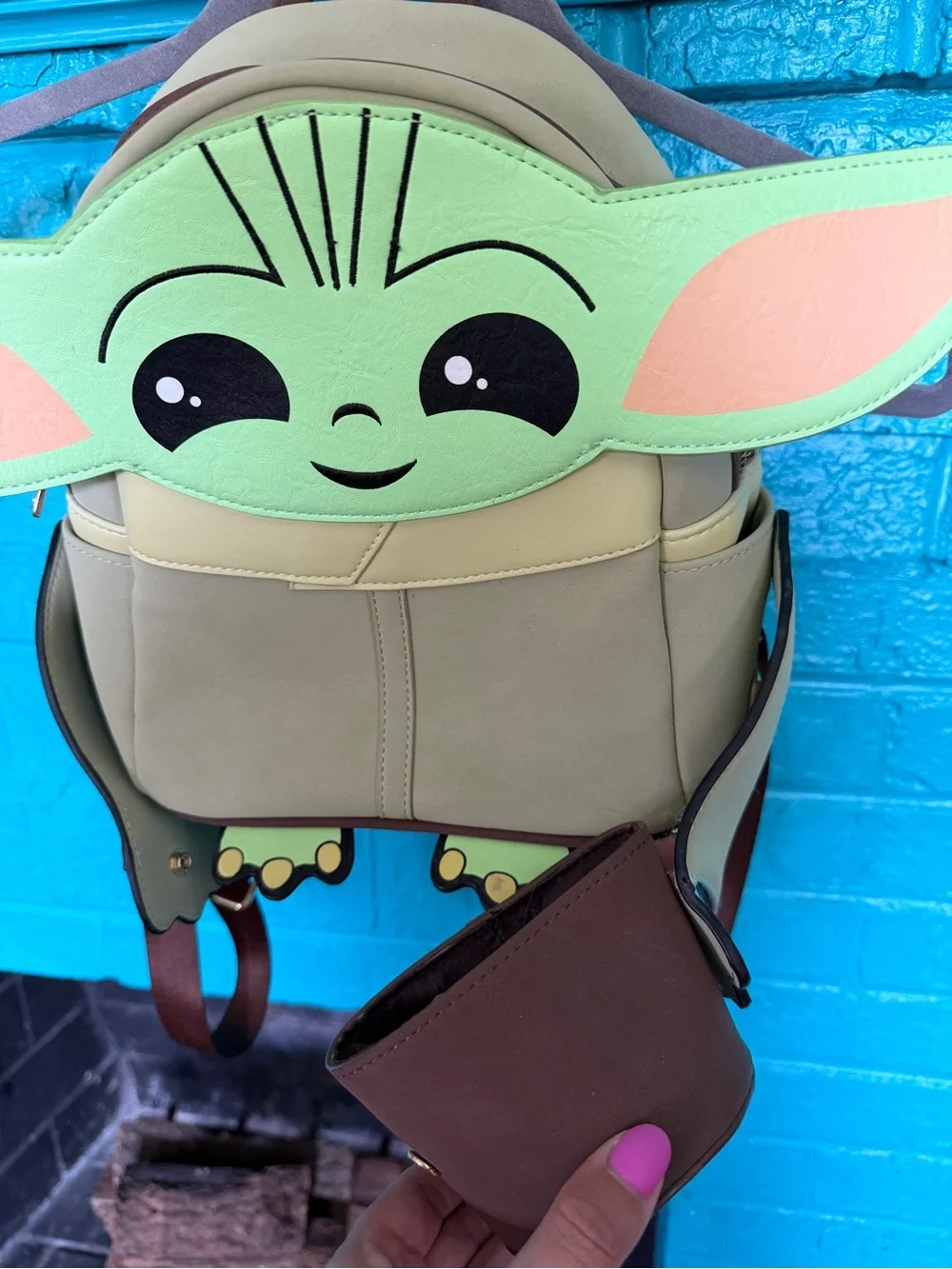 Loungefly The Child Baby Yoda Green Pink Brown Mini Backpack
